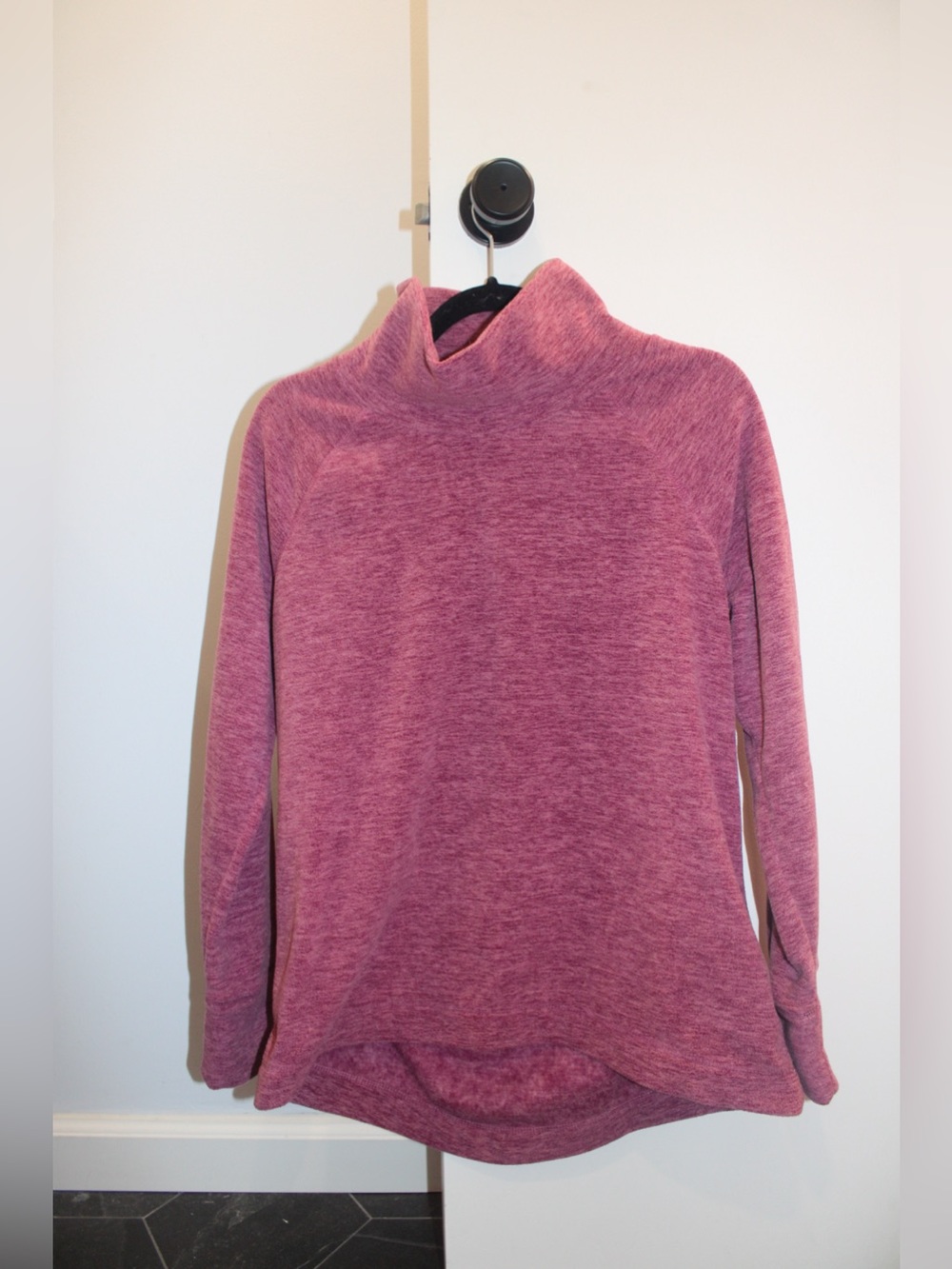 DSG Mock Apana Pink Heathered Funnel Cowl Neck Fleece Pullover - Women's Med